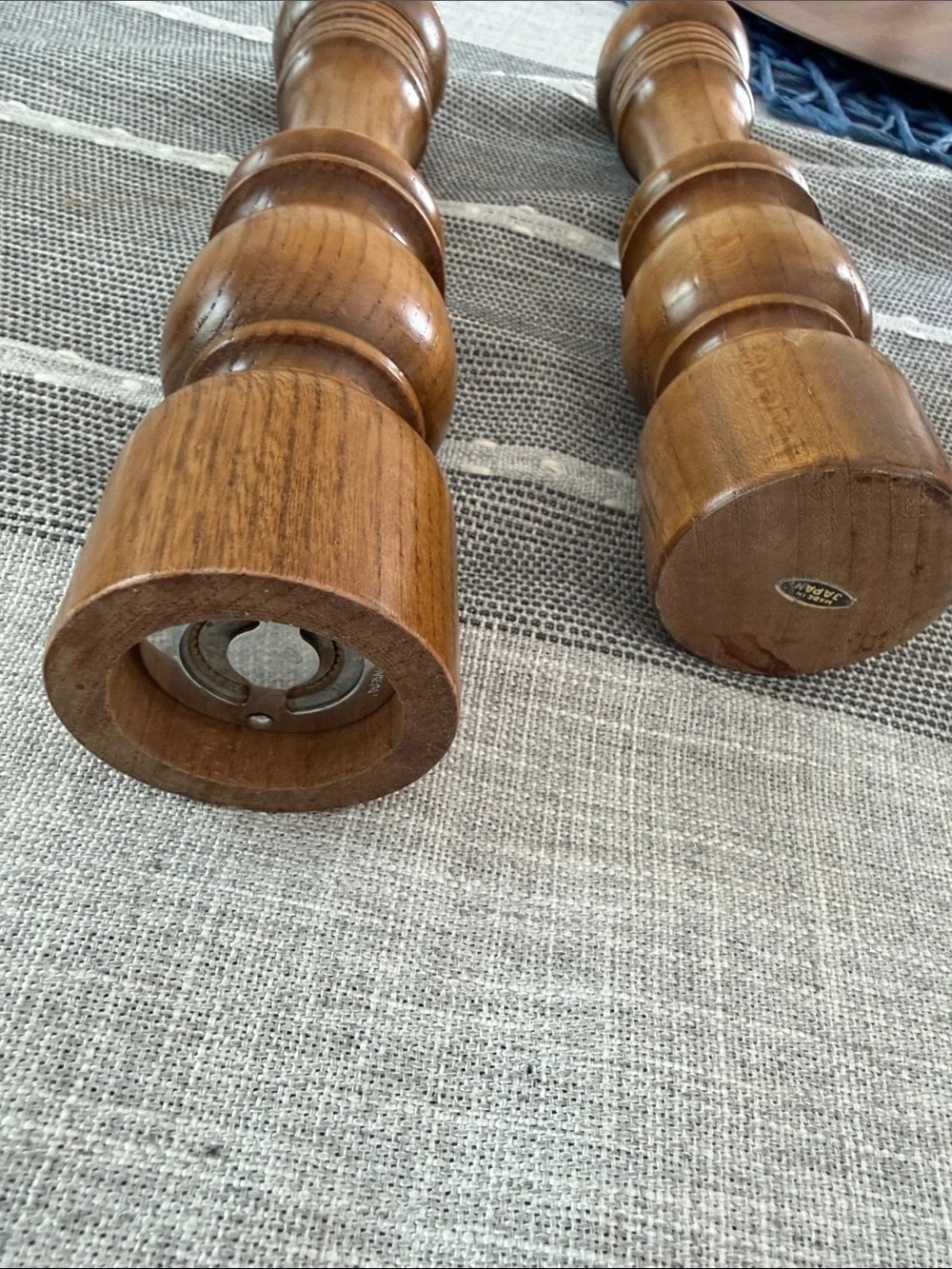 Vintage 10” Wooden Salt & Pepper Shaker Set – Made in Japan Mid Century Decor